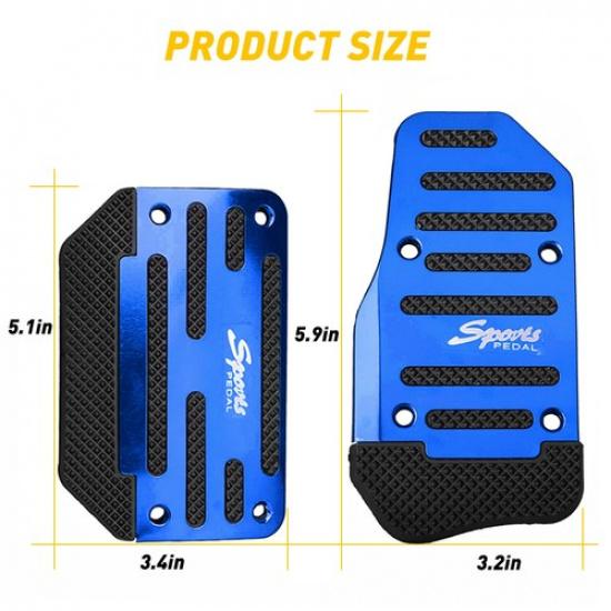 Blue Non-Slip Gas Automatic Brake Foot Pedal Pad Cover Car Accessories Parts 2Pc