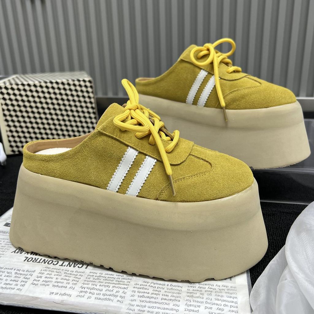 Super Thick-soled Bag Head Slippers, Comfortable and Versatile German Training Shoes, Small Street Photography Fashion Shoes