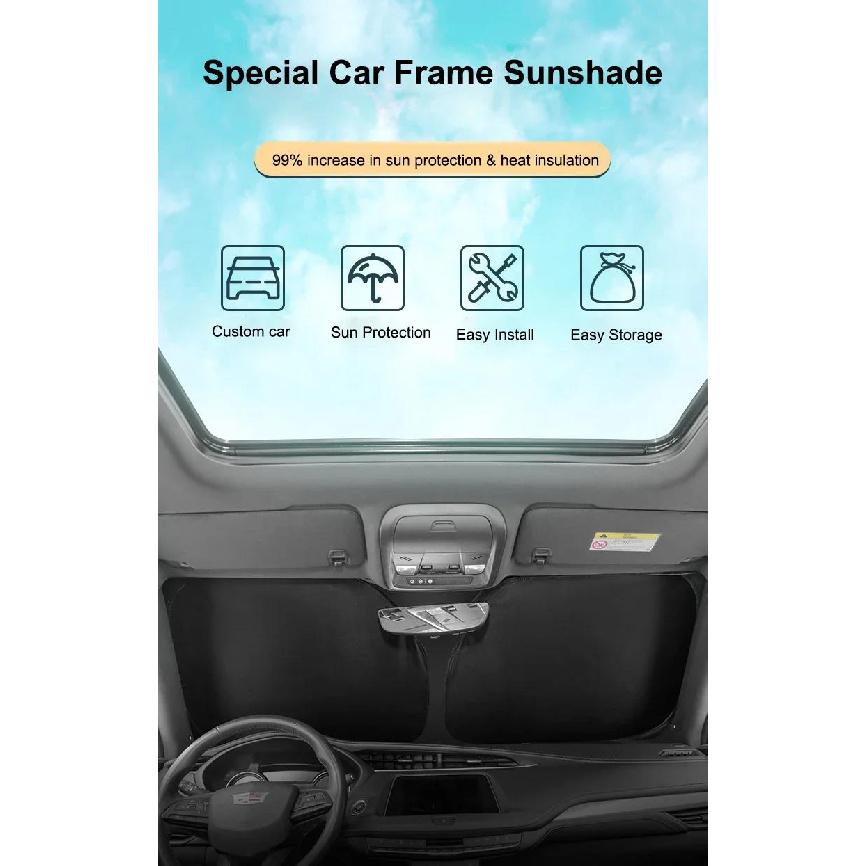 For Tesla Model 3 Y S X YL Juniper 2025-2020 2026 Thicken Front Windshield Sunshade Sun Shade Anti-UV Sun Shading Screen CoverWindshield Sunshades 1