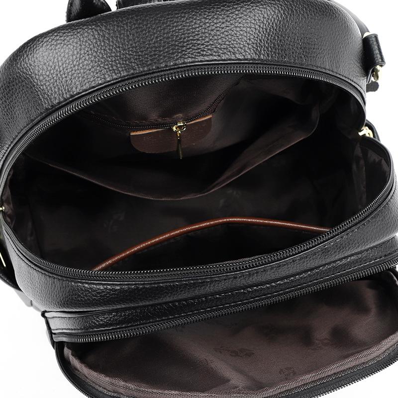 Women's New Versatile Large Capacity Soft Leather Student Schoolbag Outdoor Travel Backpack Women's Bag
