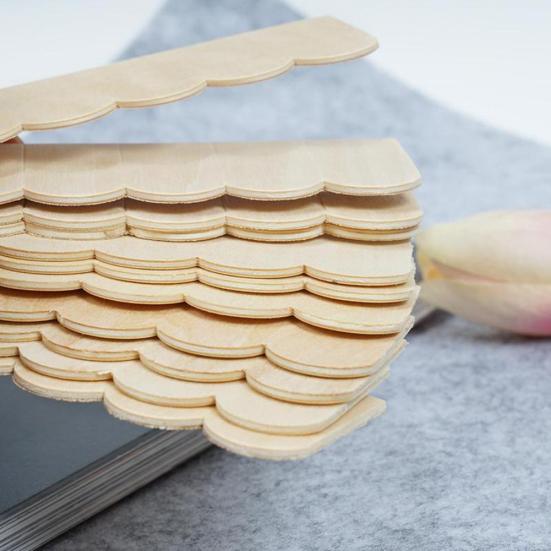 12Pcs 1/12 Doll House Wooden Roof Tiles DIY Miniature Room Painting Accessory