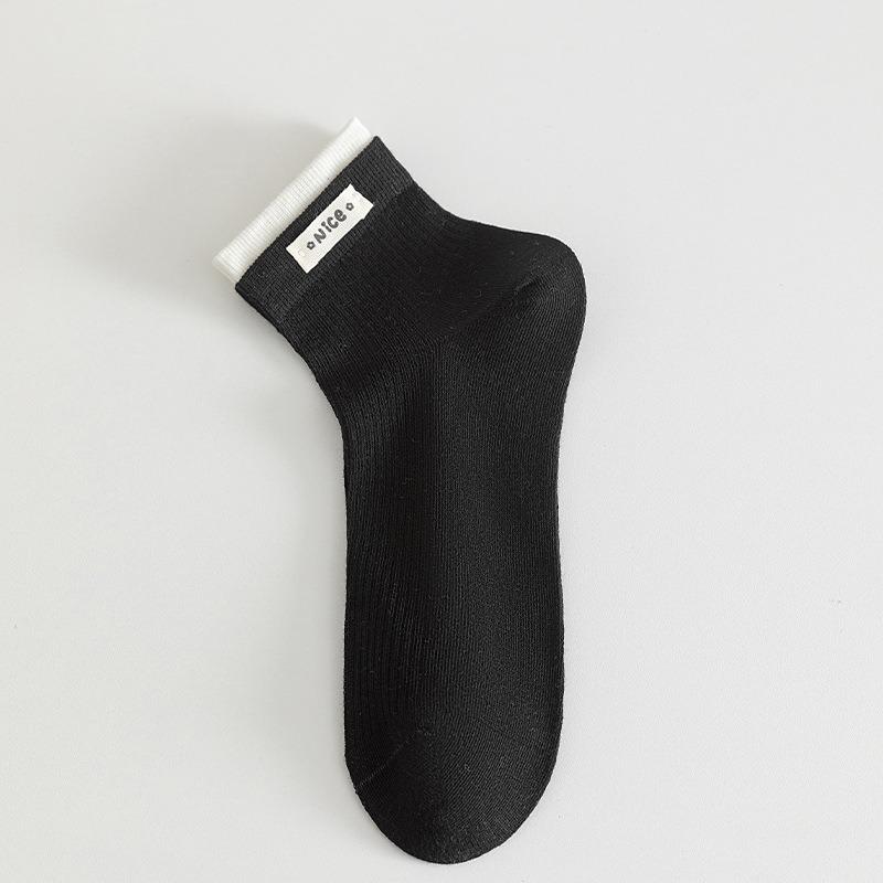 

Женские весенне-летние легкие дышащие сетчатые стандартные спортивные носки-подследники, впитывающие пот, для отдыха 1 pair чёрный