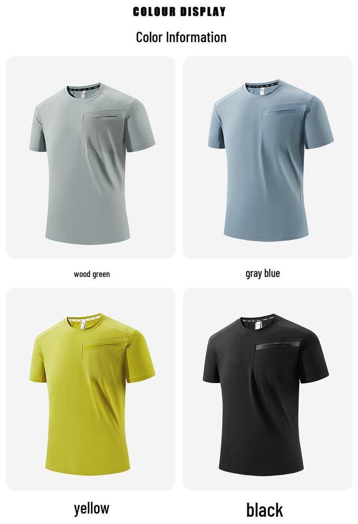 Men's Quick-Dry Breathable Fitness T-Shirt - Short Sleeve for Running & Exercise