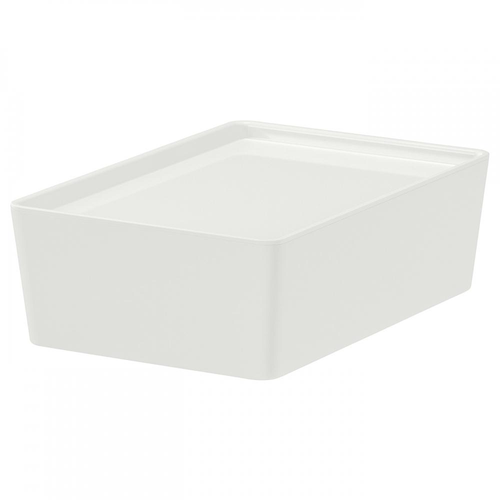 

IKEA KUGGIS Коробка для хранения печенья+крышка белый 18x26x8 см