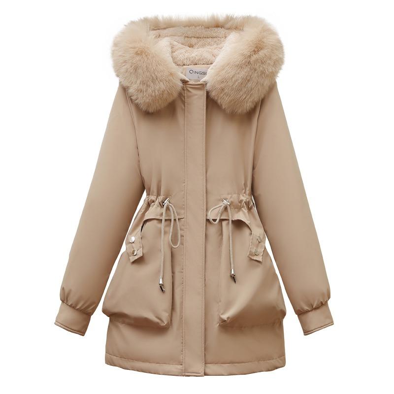 New Down Cotton-padded Jacket Women's Loose Temperament Cotton-padded Jacket with Down Liner Large Size Pie Overcome Jacket Cotton-padded Jacket