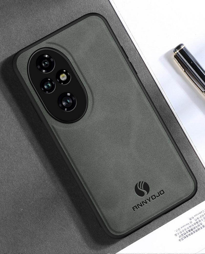 Matte Plain Leather Case For Honor 200 Pro Honor 200 Lite Honor200 Built-in Metal Car Mount Holder Cover