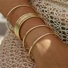 Fashionable Gold Stainless Steel Bracelet For Women Minimalist Round Bangle Elegant Jewelry Luxury Accessories