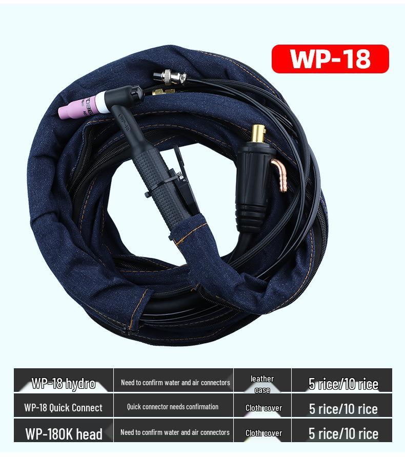 WP-18/26 Water-Cooled Argon Arc Welding Gun Set with Cable & Earth Handle