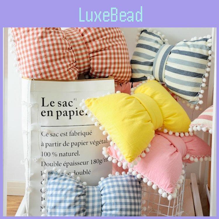 Pillow Striped Bow Cotton Girl Heart Floating Window Simple Decoration Home
