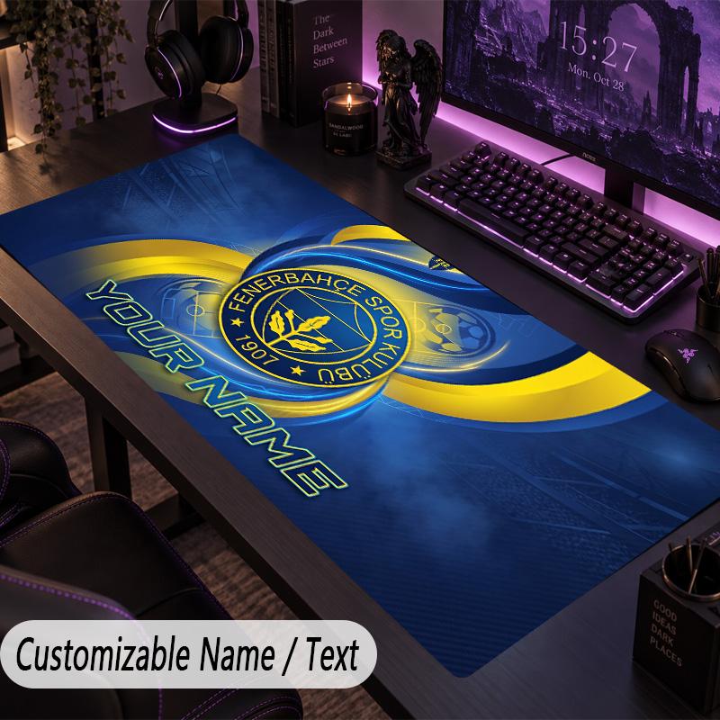 Custom Text Big Mousepad, Extended Desk Pad For Laptop Work GameFenerbahçe FC