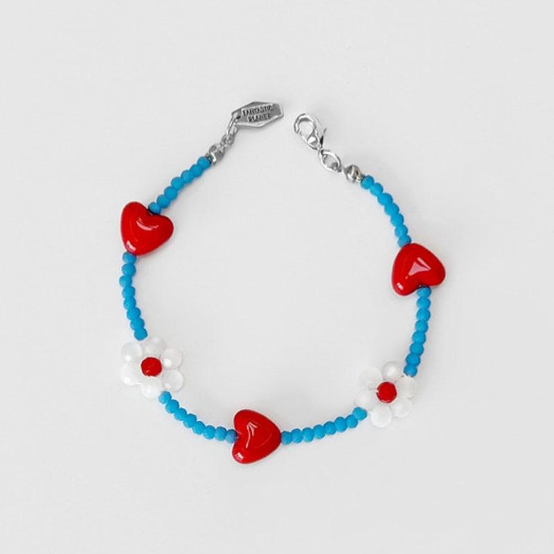 

FANTASTIC PLANET color pop flower & heart bracelet Add 5cm tail chain