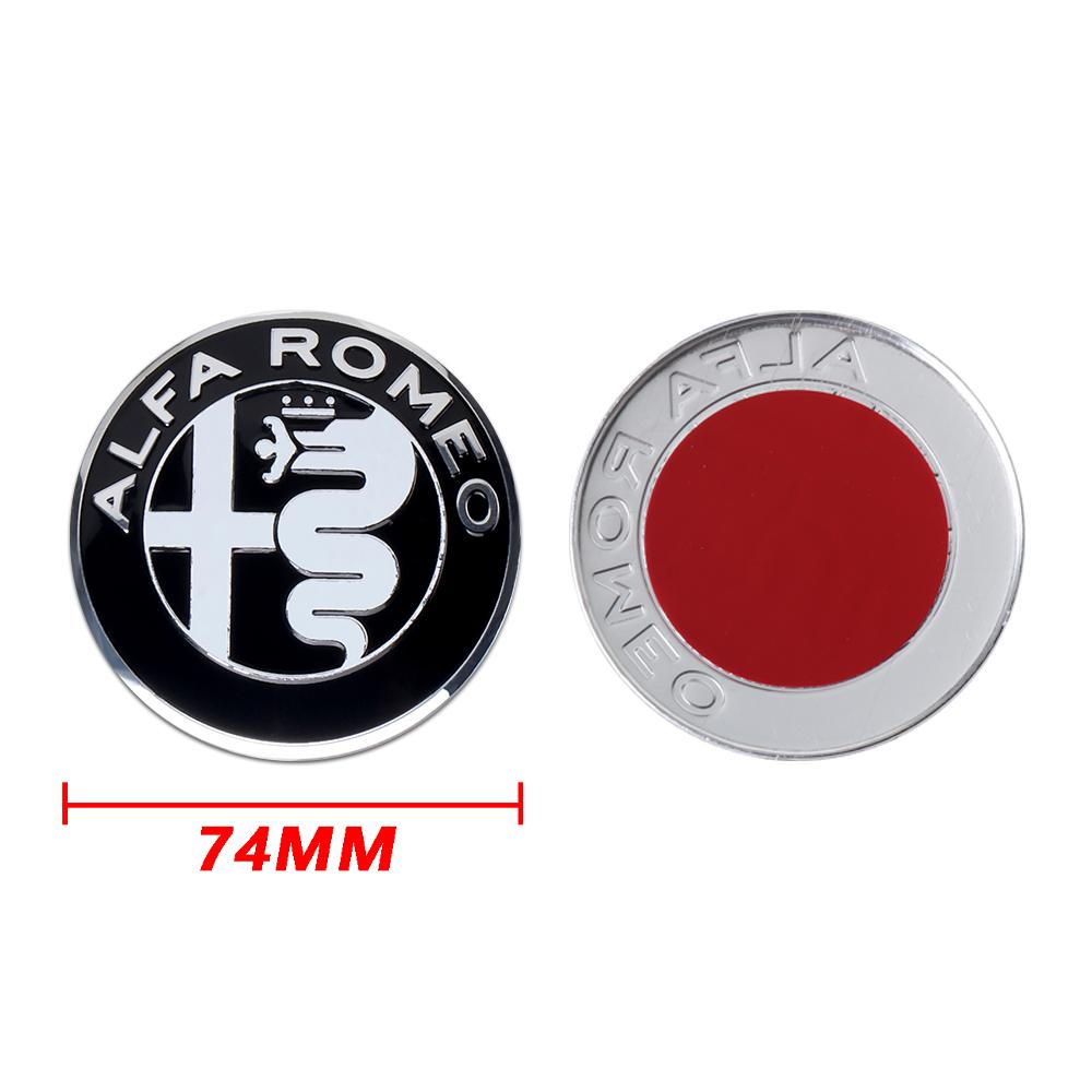 74MM Car Front Rear Emblem Trunk Badge Sticker Replace Accessories For Alfa Romeo Logo Giulia 159 147 156 Stelvio Giulietta Mito