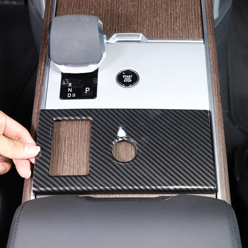 For Range Rover Vogue 2026 ABS Carbon Fibre Car Center Control Shift Panel Frame Decorative Sticker Car Accessories