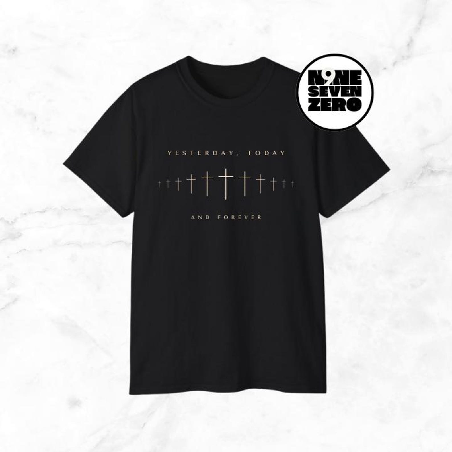 Christian Cross Adult Cotton Black T-Shirt Unisex XL