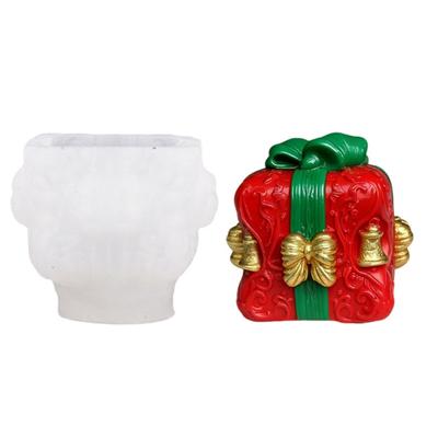 Christmas Gift Box Shape Silicone Candle Mould Baking Mold For Epoxy Resin Candle Soap Chocolate Holiday Decoration