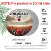 2D Flat Aluminum Memorial Day-Themed Wall Decor Red Poppy and Sheaf of Wheat Design Commemorative Gift 7.87 Inches X 7.87 Inches Suitable for Cafes