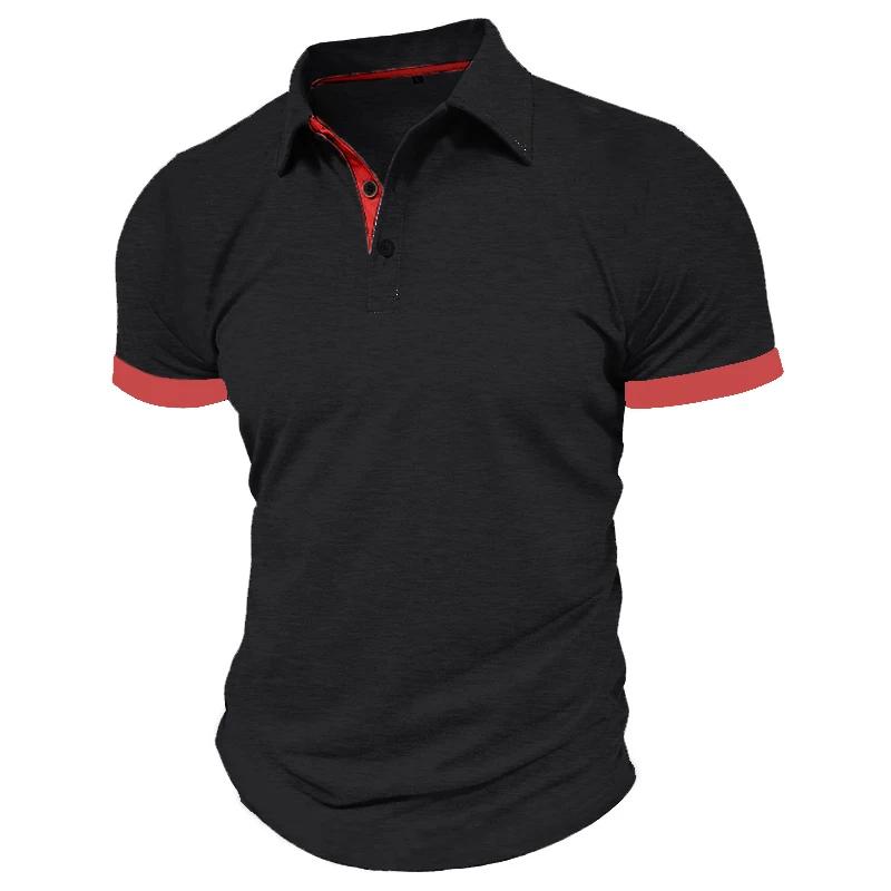 Summer Men's Short Sleeve Polo Shirt Lapel Oversize Solid Color T Shirts Breathable Streetwear Sport Activities Shirts Man
