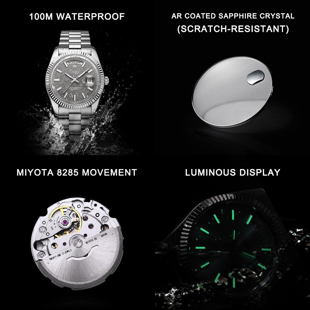 Cardison Men's Mechanical Watch - Fashion Casual, Waterproof, Luminous, Fully Automatic with Japan 8205 Movement