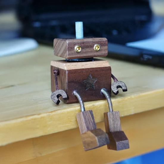 Car Aromatherapy with Essential Oil Easy to Install Man Figurine Handmade Shaking Feet Wooden Car Dashboard Decoration