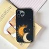 Sun Moon Phone Case For iPhone 17,16,15,14,13,12,11 Plus,Pro Max,XS,Colored Silver Plated Inside Cover