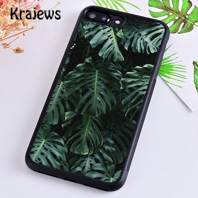 Krajews Monstera Flower Tropical Green Leaves Phone Case Cover For iPhone 14 5 6s 7 8 Plus XR XS 11 12 13 Pro Max Galaxy S21 S22