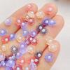 50Pcs Mixed Nail Art Resin Colorful Bead Flower Series Charms Rhinestones DIY Craft For Nail 3D Decorations Jewelry