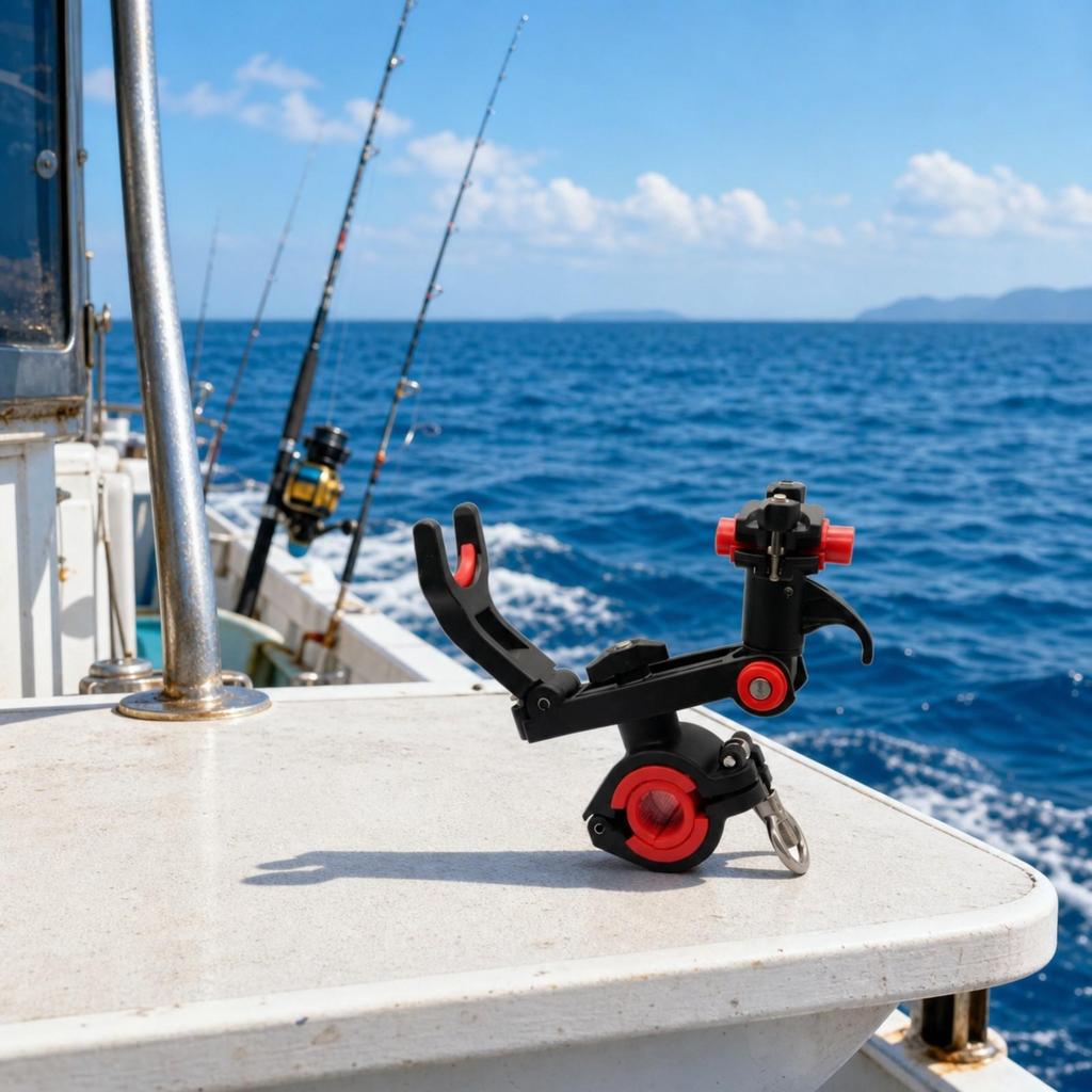 Fishing Pole Holder with Clamp Portable Boat Rod Durable for Anglers