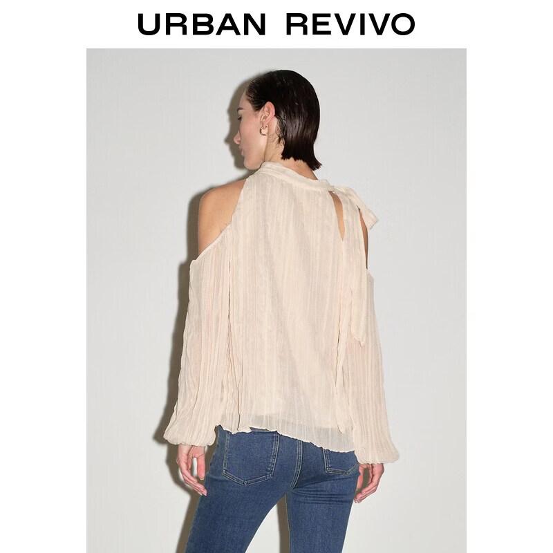 UR2026 Women's Halter Neck Ribbon Blouse