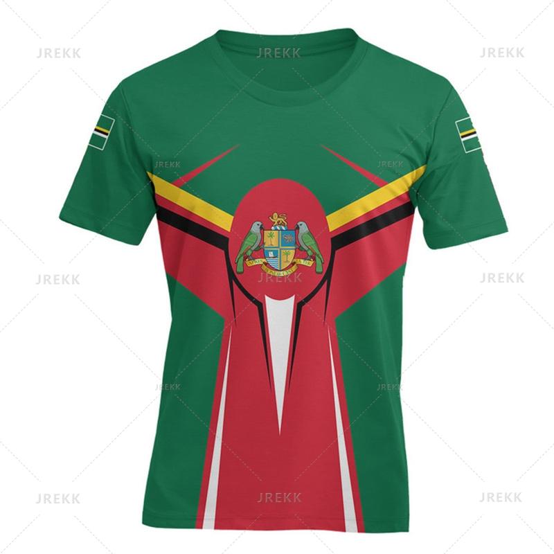 

3D Printing Dominica Coat Of Arms T Shirt The Commonwealth Of Dominica Flag Map Graphic Tee Shirts Casual Mens Clothing T-shirts 160 (13T-14T)