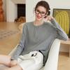 Bailuyu Women's Round Neck Half-Placket Long Sleeve T-Shirt