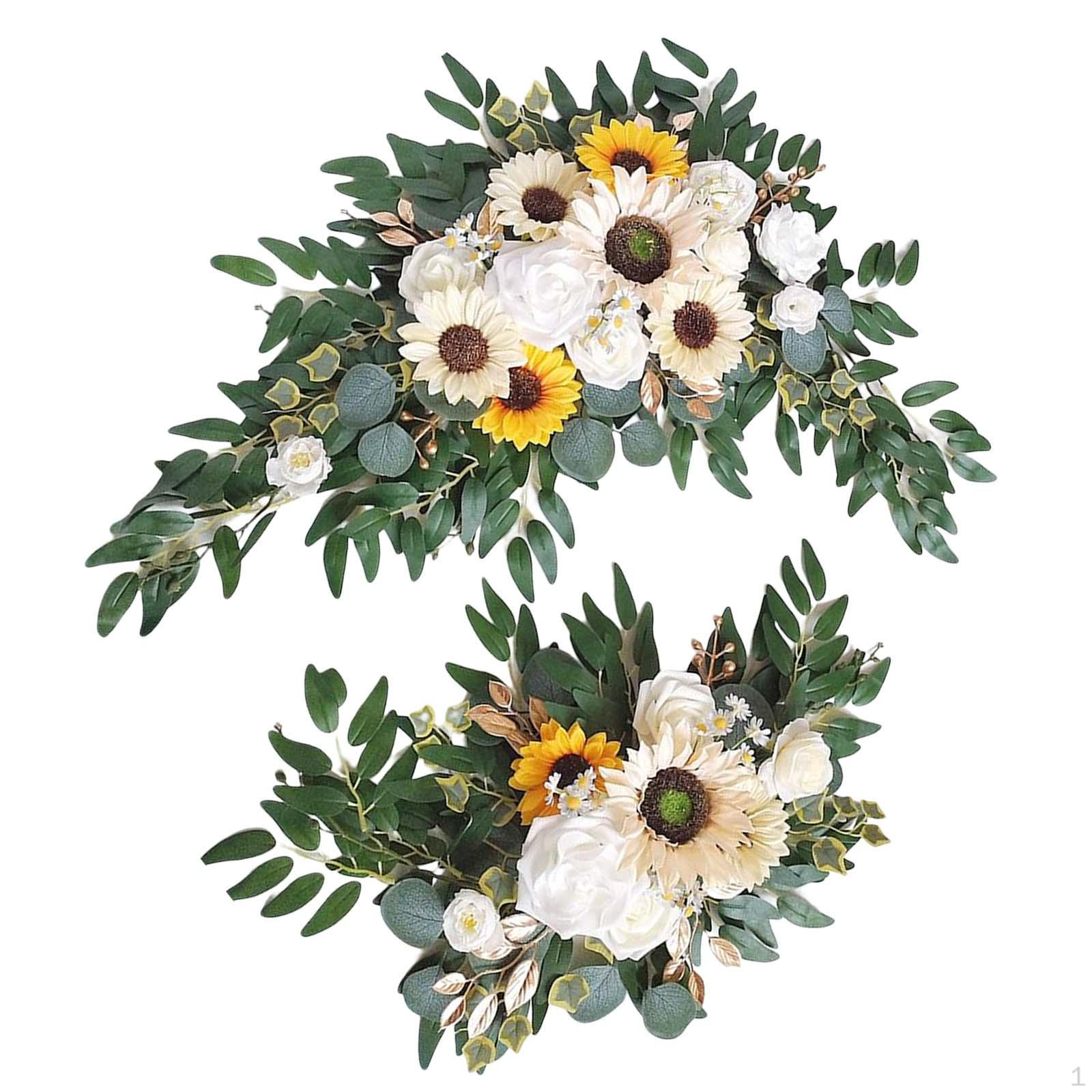 Деревенская свадебная арка Цветочные искусственные гирлянды Приветственный знак Венок для