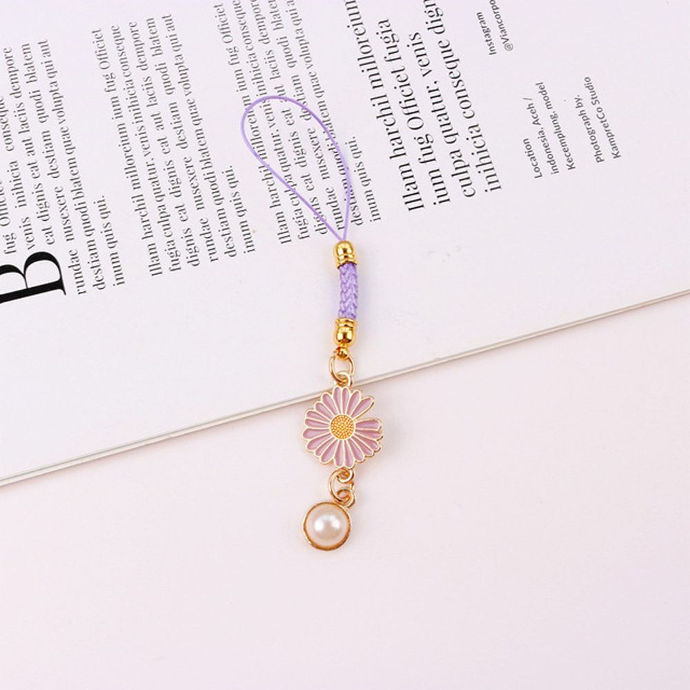 Case Decor Keychain Strap Hanging Ornaments Mobile Phone Straps Lanyards Daisy Flower Key Hang Rope