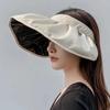 Large Brim Sun Hat Black Shell No Top Women's Style Summer Anti-Uv Hairband Sun Cap Breathable Mesh Cap for Outdoor Activities