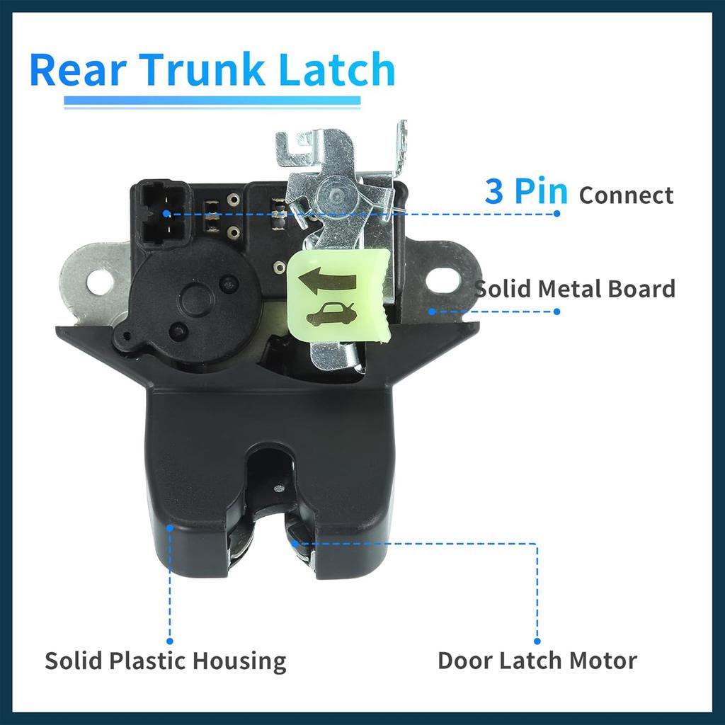 Rear Liftgate Door Lock Actuator for Hyundai Elantra 2017-2019 Plastic and Metal Replacement | Rear Side Tailgate Latch Motor 1 Pcs
