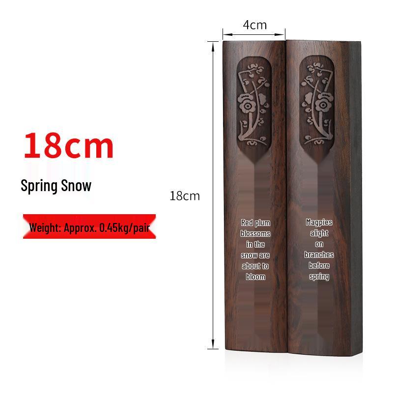 Ebony Redwood Carved Paperweight Set for Calligraphy Books