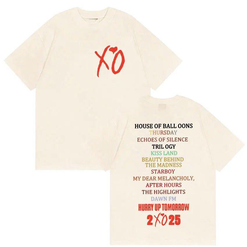 Hurry Up Tomorrow Album XO 2025 The Weeknd Neues T-Shirt für Herren Damen Retro Hochwertiges Rundhals Oversize Baumwoll-T-Shirt