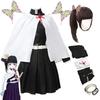 Adult Children Anime Demon Slayer Kimetsu No Yaiba Woman Kimono Tsuyuri Kanao Cosplay Costume Butterfly Hairstyle