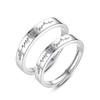 Anelli di Coppia in Zirconio Stile Coreano con Corona per Uomo e Donna - Regolabili, Semplici e alla Moda Anelli di Matrimonio
