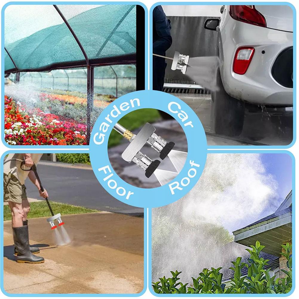 Doppel-Düsen-Adapterstange 1/4 Selbstverriegelungsadapter mit 2-in-1 Doppelkopf für Doppel-Hochdruckdüsen Autowaschanschluss