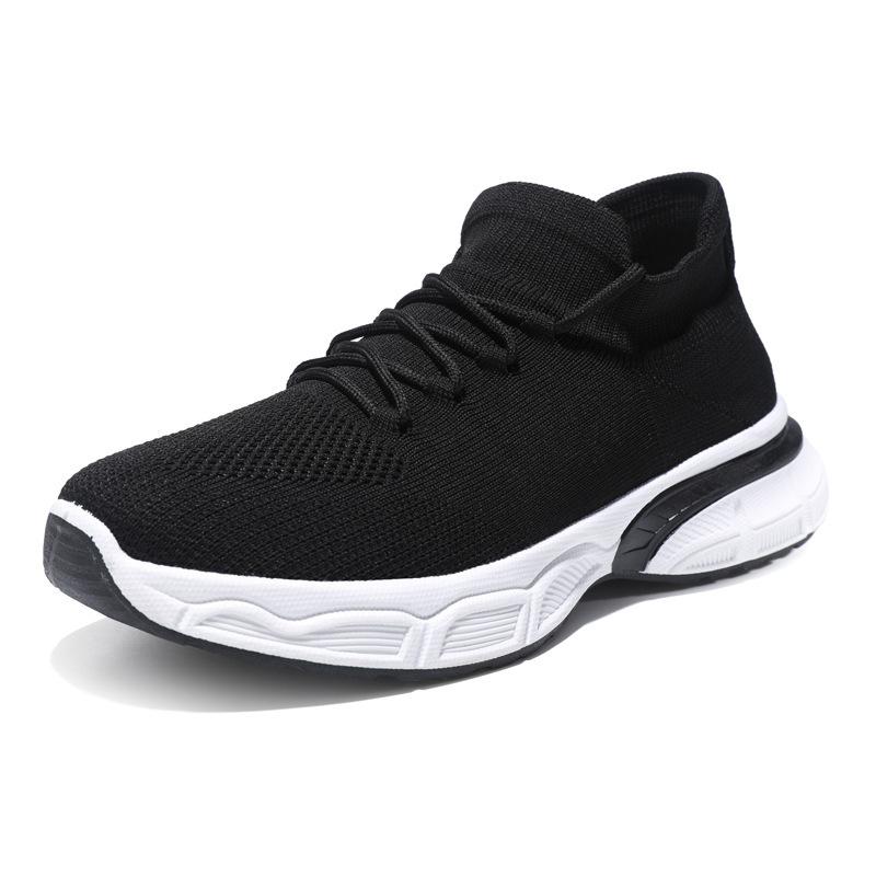 

Мужская обувь, модная повседневная обувь, легкие кроссовки, новые, высокоэластичные, летающие, тканые, дышащие, мужские спортивные туфли 44 чёрный