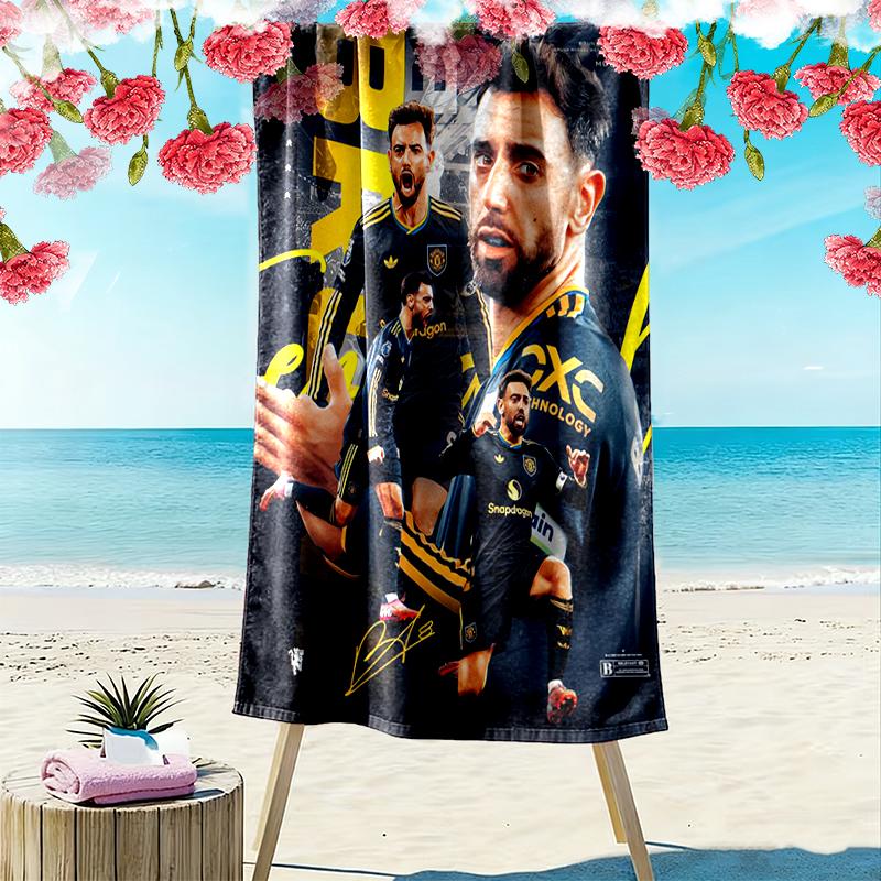 1pc Manchester United Manchester City Beach Towel, Outdoor Beach Towel Ideal Beach Necessities and Vacation Items