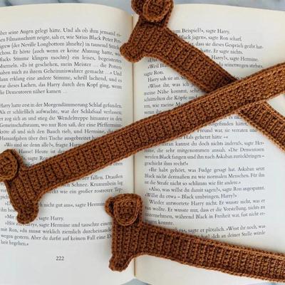 Häkel Lesezeichen Gestricktes Braunes Hunde Lesezeichen Schönes Häkel Tier Lesezeichen Lesezubehör Dackel Lesezeichen Geschenk