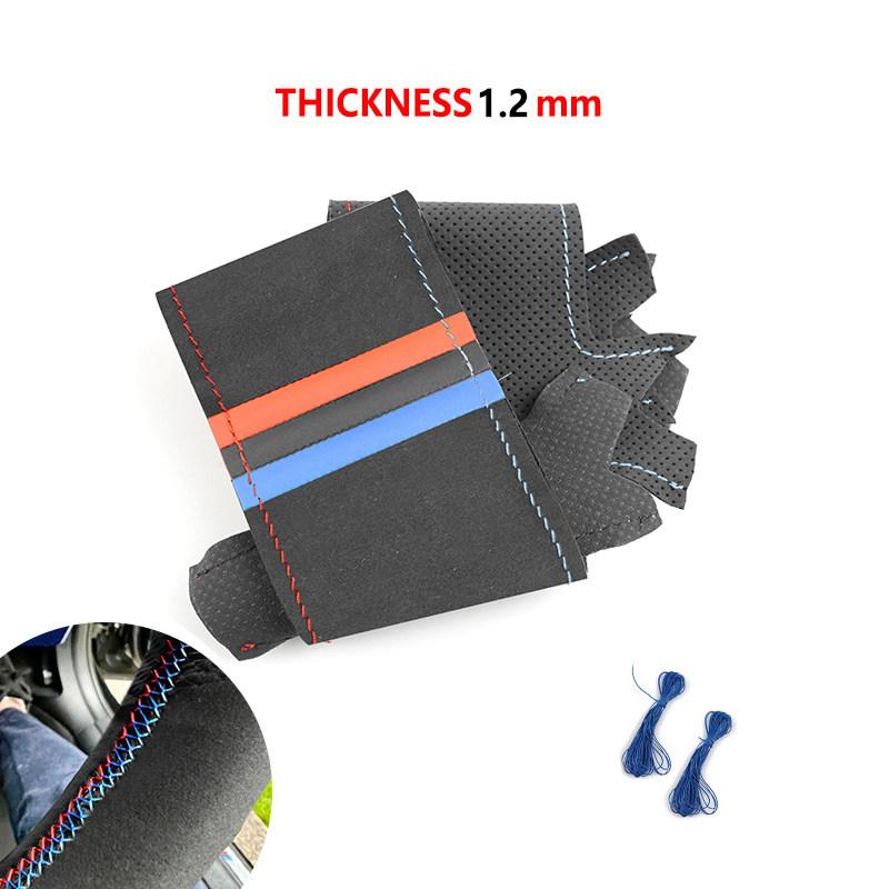 Car Styling Suede Leather Steering Wheel Cover Trim For BMW M Sport E81 E82 E87 E88 M3 E90 E92 E93 2008-2013 X1 E84 2011 2012