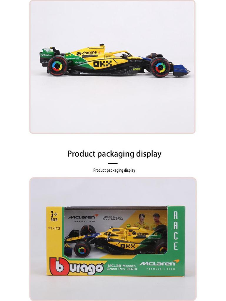 Bburago McLaren MCL38 F1 1:43 Alloy Race Car Model 2024
