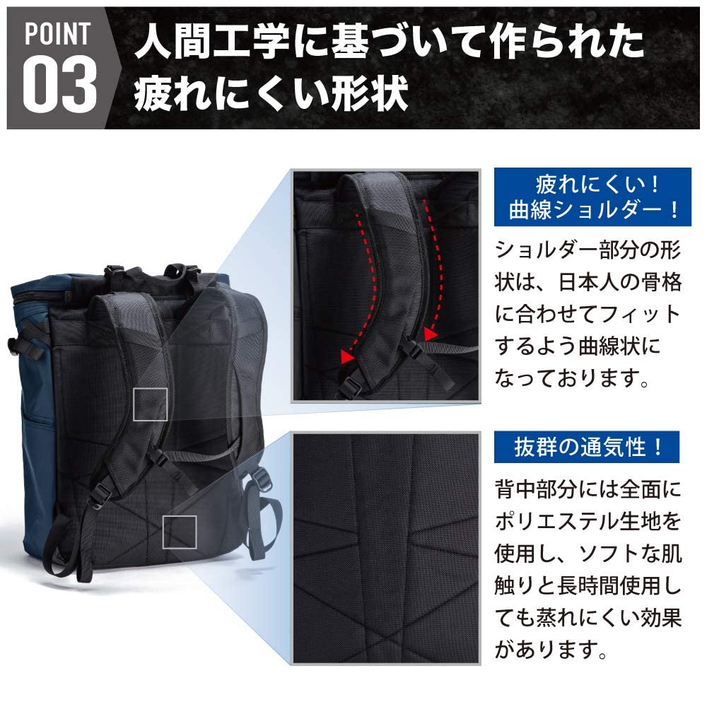 Fioretto Large Capacity Backpack see this boxy backpack on the streets every Box 30L Men's "You'll day! Backpack" (Navy)