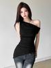 2025 Trendy Women's One-Shoulder Clavicle T-shirt - Versatile Summer Top