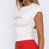 2024 Y2K Slim Fit Round Neck Women's Crop Top with Letter Print