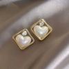 Stylish and simple square high-end stud earrings, women's geometric versatile temperament earrings, elegant and atmospheric earrings.