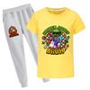 Chicken jockey summer short-sleeved T-shirt and pants suit for middle and large children 4519