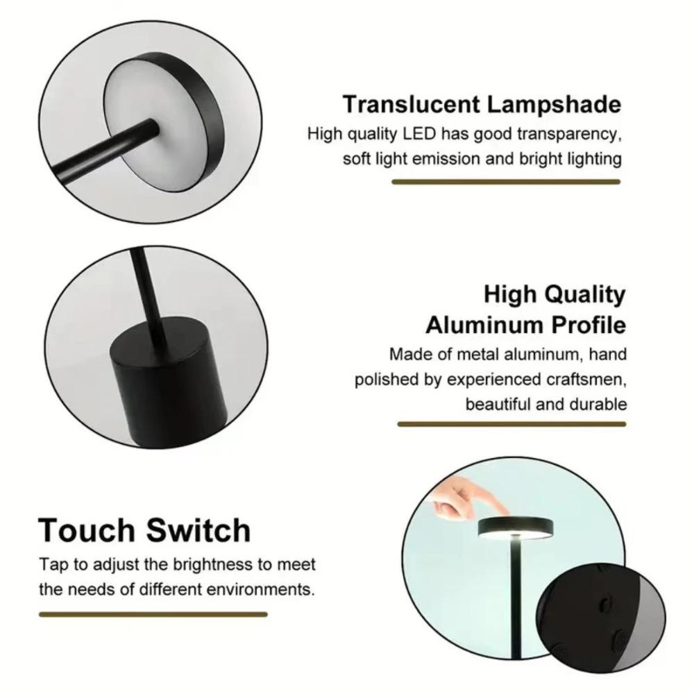 LED ambient desk lamp, USB charging, touch controlled dimmable indoor night light, suitable for home decoration bedside rooms
